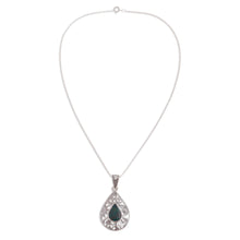 Load image into Gallery viewer, Chrysocolla Pendant Necklace - Sun and Moon | NOVICA