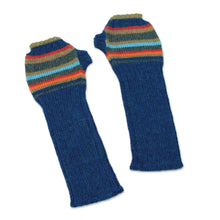 Load image into Gallery viewer, 100% alpaca fingerless mitts - Andean Sunrise | NOVICA