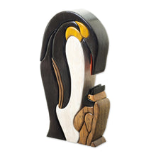 Load image into Gallery viewer, Penguin Ishpingo Wood Sculpture Carving from Peru - Mother Penguin | NOVICA