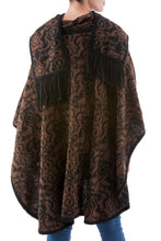 Load image into Gallery viewer, Hand Made Women's Alpaca Wool Blend Ruana Cloak - Piura Flora | NOVICA