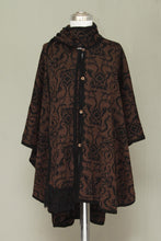 Load image into Gallery viewer, Hand Made Women's Alpaca Wool Blend Ruana Cloak - Piura Flora | NOVICA