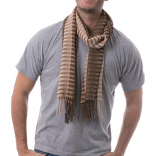 Load image into Gallery viewer, 100% alpaca men's scarf - Arequipa Adventure | NOVICA