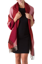 Load image into Gallery viewer, Handcrafted Alpaca Wool Striped Shawl - Huancayo Passion | NOVICA