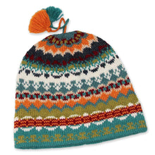 Load image into Gallery viewer, Artisan Crafted Alpaca Wool Hat - Blue Winter | NOVICA