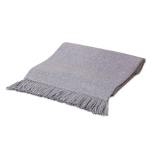Load image into Gallery viewer, Alpaca Wool Solid Grey Throw Blanket - Cozy Light Gray | NOVICA