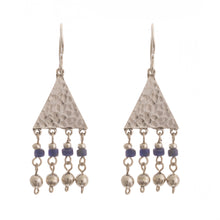 Load image into Gallery viewer, Sterling Silver and Sodalite Dangle Earrings - Queen of the Inca | NOVICA