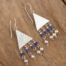 Load image into Gallery viewer, Sterling Silver and Sodalite Dangle Earrings - Queen of the Inca | NOVICA