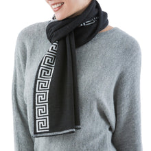 Load image into Gallery viewer, Unique Alpaca Wool Patterned Scarf - Peruvian Nocturne | NOVICA