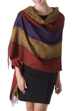 Load image into Gallery viewer, 100% alpaca shawl - Dahlias of Tarma | NOVICA