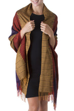 Load image into Gallery viewer, 100% alpaca shawl - Dahlias of Tarma | NOVICA