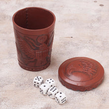 Load image into Gallery viewer, Leather dice cup and dice set - American Patriot | NOVICA