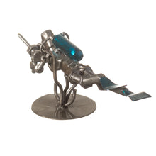 Load image into Gallery viewer, Recycled metal sculpture - Rustic Scuba Diver | NOVICA