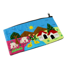 Load image into Gallery viewer, Handmade Cotton Applique Folk Art Cosmetic Case - Andean Morn | NOVICA