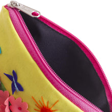 Load image into Gallery viewer, Andean Folk Art Cotton Applique Change Purse - Butterfly Afternoon | NOVICA
