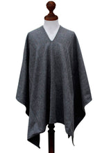 Load image into Gallery viewer, V-neck Poncho for Men Artisan Crafted in Peru - Inca Explorer in Gray | NOVICA