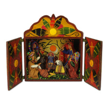 Load image into Gallery viewer, Wood and ceramic nativity scene - First Christmas | NOVICA