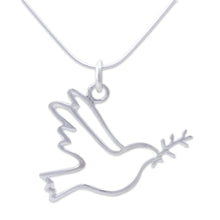 Load image into Gallery viewer, Sterling Silver Peace Theme Necklace - Quechua Dove | NOVICA