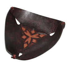 Load image into Gallery viewer, Artisan Crafted Dark Brown Leather Catchall from Peru - Caramel Pyramid Tattoo | NOVICA