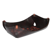 Load image into Gallery viewer, Leather Catchall in Caramel Brown Artisan Crafted in Peru - Caramel Pyramid Tattoo | NOVICA