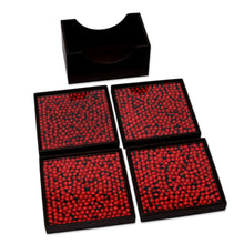 Load image into Gallery viewer, Peruvian Handcrafted Wood and Glass Coasters (Set of 4) - From the Jungle, its Fruit | NOVICA