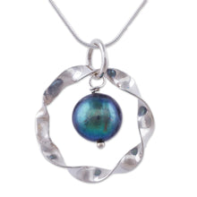 Load image into Gallery viewer, Fair Trade Peruvian Black Pearl and Sterling Silver Necklace - Dark Aura | NOVICA