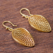 Load image into Gallery viewer, Handcrafted Filigree Gold Vermeil Earrings - Emerging | NOVICA