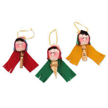 Load image into Gallery viewer, Cute Andean Musicians Hand Crafted Ornaments (Set of 3) - Musical Ties | NOVICA