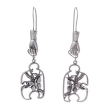 Load image into Gallery viewer, Creation Theme Sterling Silver Earrings from Peru - God's Hand in Eden | NOVICA