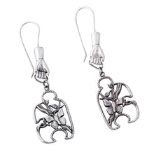 Load image into Gallery viewer, Creation Theme Sterling Silver Earrings from Peru - God's Hand in Eden | NOVICA