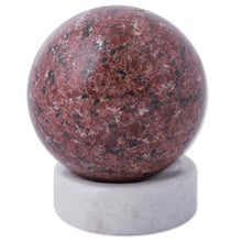 Load image into Gallery viewer, Handcrafted Rhodochrosite Gemstone Sphere and Stand - Red Planet | NOVICA