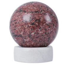 Load image into Gallery viewer, Handcrafted Rhodochrosite Gemstone Sphere and Stand - Red Planet | NOVICA