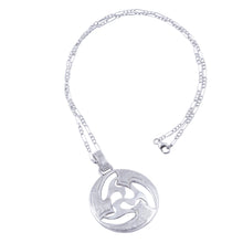 Load image into Gallery viewer, Modern Abstract Andean Silver Pendant Necklace - Universe in Motion | NOVICA