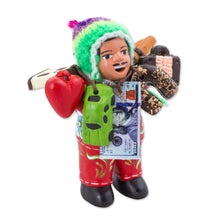 Load image into Gallery viewer, Hand Painted Ekeko Sculpture with Wool Cap from Peru - Ekeko of Abundance | NOVICA