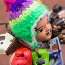 Load image into Gallery viewer, Hand Painted Ekeko Sculpture with Wool Cap from Peru - Ekeko of Abundance | NOVICA