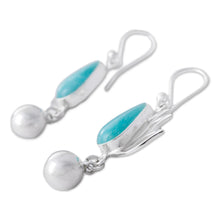Load image into Gallery viewer, Amazonite and Sterling Silver Dangle Earrings from Peru - Flaming Drops | NOVICA
