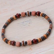 Load image into Gallery viewer, Sterling Silver and Ceramic Brown Jewelry Set from Peru - Mountain Force | NOVICA