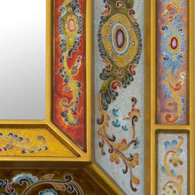 Load image into Gallery viewer, Reverse Painted Glass Mirror with Floral Motifs from Peru - Florid Wonder | NOVICA