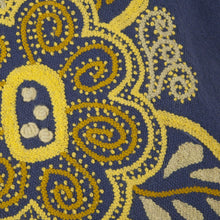 Load image into Gallery viewer, Wool Blend Floral Cushion Cover in Azure and Daffodil - Verdant Mystery | NOVICA