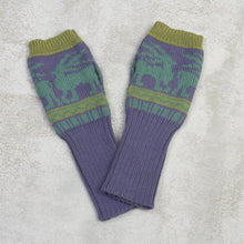 Load image into Gallery viewer, Knit Alpaca Blend Fingerless Gloves in Iris from Peru - Inca Landscape | NOVICA