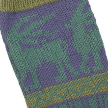 Load image into Gallery viewer, Knit Alpaca Blend Fingerless Gloves in Iris from Peru - Inca Landscape | NOVICA