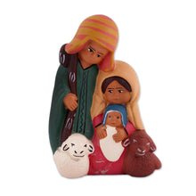Load image into Gallery viewer, Hand-Painted Ceramic Andean Nativity Sculpture from Peru - Andean Christian Family | NOVICA