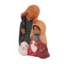 Load image into Gallery viewer, Hand-Painted Ceramic Andean Nativity Sculpture from Peru - Andean Christian Family | NOVICA