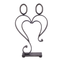 Load image into Gallery viewer, Handcrafted Love-Themed Steel Sculpture from Peru - Just Me and You | NOVICA