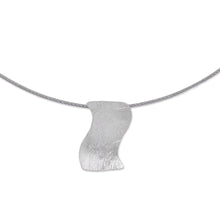 Load image into Gallery viewer, Wavy Sterling Silver Pendant Necklace from Peru - Simple Wave | NOVICA