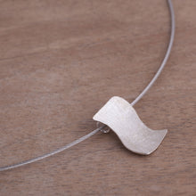Load image into Gallery viewer, Wavy Sterling Silver Pendant Necklace from Peru - Simple Wave | NOVICA
