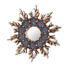 Load image into Gallery viewer, Colonial Style Reverse Painted Glass Wall Mirror - Cuzco Snowflake | NOVICA