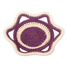 Load image into Gallery viewer, Chambira Fiber Decorative Basket in Magenta and Beige - Iquitos Beauty | NOVICA