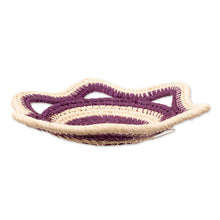 Load image into Gallery viewer, Chambira Fiber Decorative Basket in Magenta and Beige - Iquitos Beauty | NOVICA