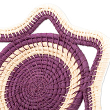 Load image into Gallery viewer, Chambira Fiber Decorative Basket in Magenta and Beige - Iquitos Beauty | NOVICA