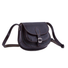 Load image into Gallery viewer, Handcrafted Espresso-Colored Leather Sling from Peru - Espresso Chic | NOVICA